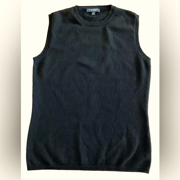 Burberry Sweaters - Burberry Womens Gorgeous Pure Cashmere Sweater Vest Black Size Small from Italy